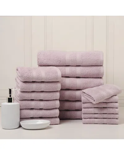 Bibb Home 18pc Egyptian Cotton Towel Set In Pink