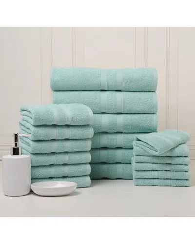Bibb Home 18pc Egyptian Cotton Towel Set In Blue
