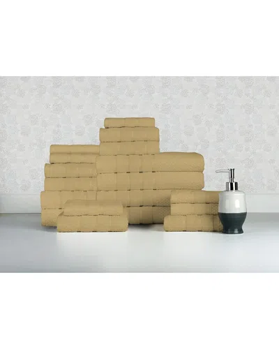 Bibb Home 18pc Egyptian Cotton Towel Set In Gold