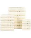 Bibb Home 18pc Zero Twist Egyptian Cotton Towel Set