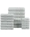 Bibb Home 18pc Zero Twist Egyptian Cotton Towel Set