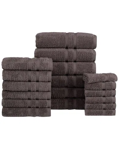 Bibb Home 18pc Zero Twist Egyptian Cotton Towel Set In Gray