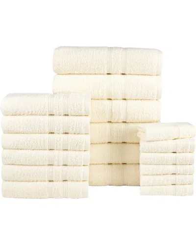 Bibb Home 18pc Zero Twist Egyptian Cotton Towel Set In White