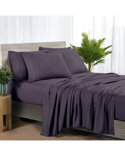 Bibb Home Bamboo 2000 Count 6 Piece With Snug Grip - Purple