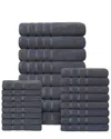 Bibb Home 24pc Zero Twist Egyptian Cotton Towel Set