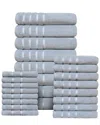 Bibb Home 24pc Zero Twist Egyptian Cotton Towel Set