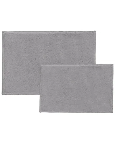 Bibb Home 2pc Plush Bath Mat Set In Gray
