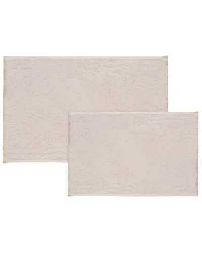 Bibb Home 2pc Plush Bath Mat Set In Neutral