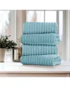 Bibb Home 4 Pack Ribbed Egyptian Cotton Bath Towel