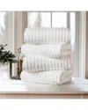 Bibb Home 4 Pack Ribbed Egyptian Cotton Bath Towel
