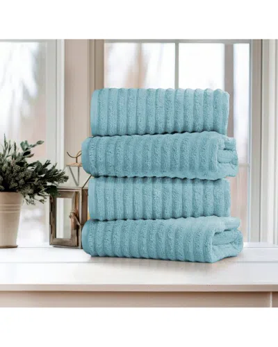 BIBB HOME BIBB HOME 4-PACK RIBBED EGYPTIAN COTTON BATH TOWEL SET