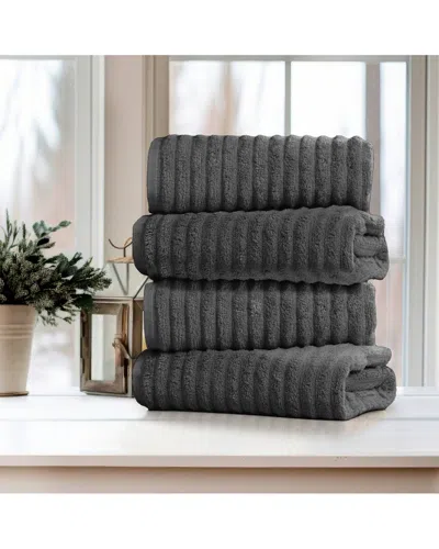 BIBB HOME BIBB HOME 4-PACK RIBBED EGYPTIAN COTTON BATH TOWEL SET