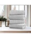 Bibb Home 4 Pack Ribbed Egyptian Cotton Bath Towel