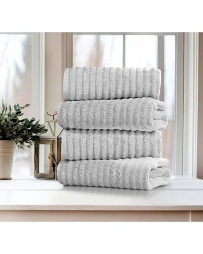 BIBB HOME BIBB HOME 4-PACK RIBBED EGYPTIAN COTTON BATH TOWEL SET