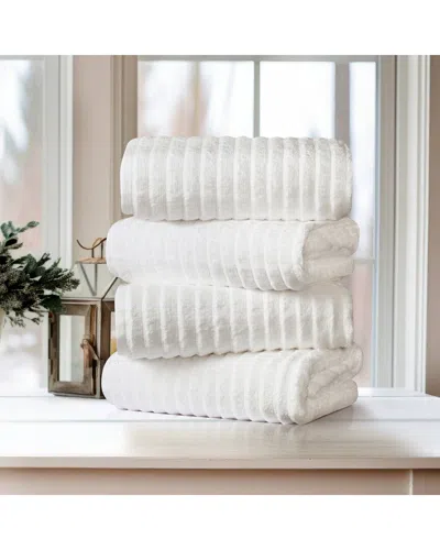 BIBB HOME BIBB HOME 4-PACK RIBBED EGYPTIAN COTTON BATH TOWEL SET
