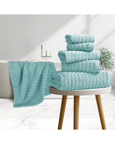 BIBB HOME BIBB HOME 6PC RIBBED EGYPTIAN COTTON TOWEL SET