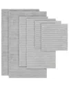 Bibb Home 6 Piece Ribbed Egyptian Cotton Towel Set