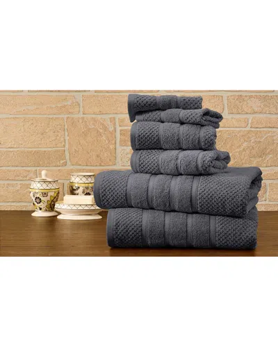 Bibb Home 6pc Egyptian Cotton Towel Set In Black