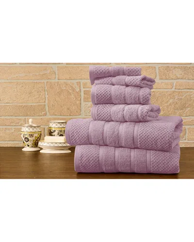 Bibb Home 6pc Egyptian Cotton Towel Set In Purple