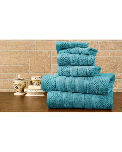 Bibb Home 6pc Egyptian Cotton Towel Set In Blue