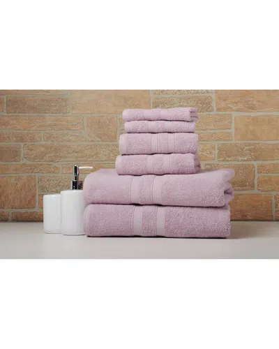 Bibb Home 6pc Egyptian Cotton Towel Set In Purple