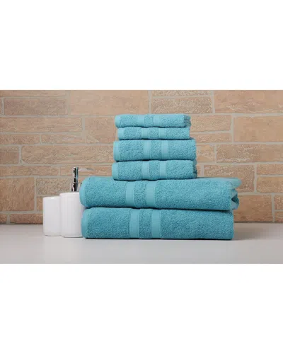 Bibb Home 6pc Egyptian Cotton Towel Set In Blue