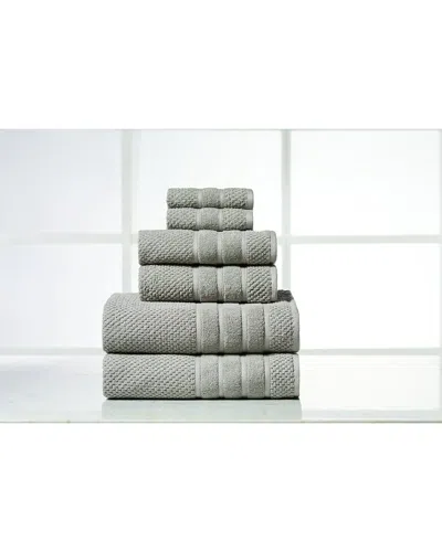Bibb Home 6pc Egyptian Cotton Towel Set In Gray