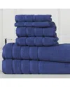 Bibb Home 6pc Zero Twist Egyptian Cotton Towel Set