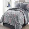 Bibb Home 8 Piece Down Alternative Bed In A Bag Set In Gray