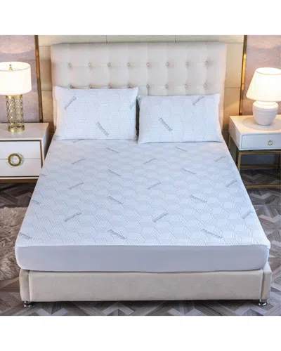 Bibb Home Charcoal Infused Waterproof Mattress Protector In White