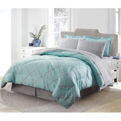 Bibb Home Down Alternative Bed-in-a-bag Sets (8-piece) In Blue,gray