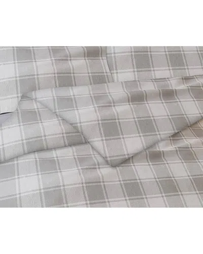 Bibb Home Flannel Duvet Cover Set In Gray