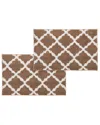 Bibb Home Set Of 2 Trellis Micro Shag Bath Rugs