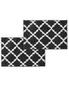 Bibb Home Set Of 2 Trellis Micro Shag Bath Rugs