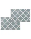 Bibb Home Set Of 2 Trellis Micro Shag Bath Rugs