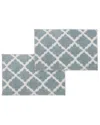 Bibb Home Set Of 2 Trellis Micro Shag Bath Rugs