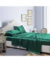 Bibb Home Silky Satin 4 Piece Sheet Set - Green