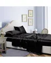 Bibb Home Silky Satin 4 Piece Sheet Set - Black