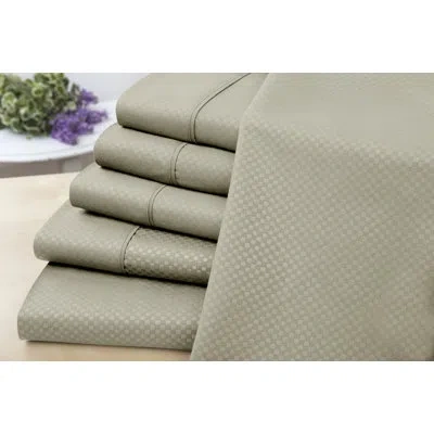 Bibb Home Us Army 6 Piece Embossed Check Sheet Set In Taupe
