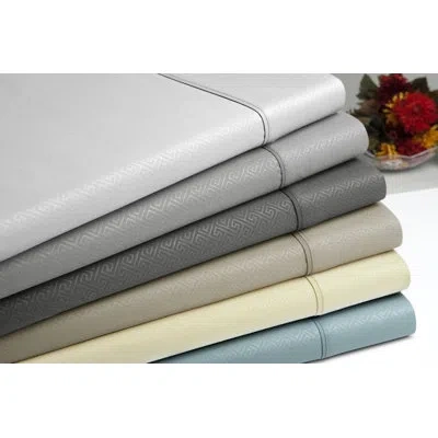 Bibb Home Us Army 6 Piece Embossed Greek Key Sheet Set In Gray