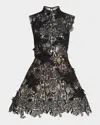 Bibhu Mohapatra Black Nomad Lace And Blush Tulle Mini Dress In Multi