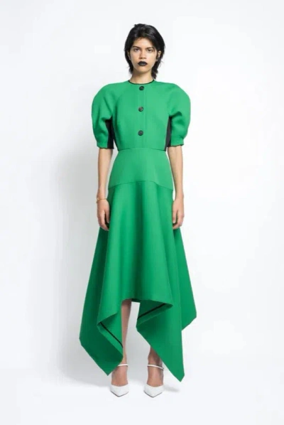 Bibhu Mohapatra Cady Savannah Day Dress In Green