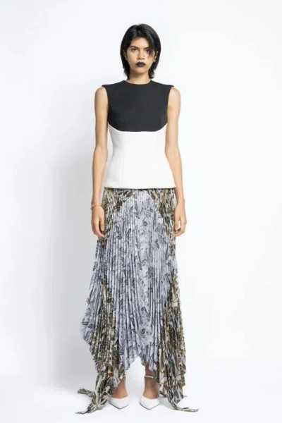 Bibhu Mohapatra Cady Top With Jacquard Skirt In Multi