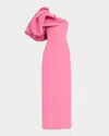 Bibhu Mohapatra Camellia Draped Cloud One-shoulder Faille Dress