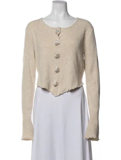 Pre-owned Bibhu Mohapatra Cashmere Crew Neck Sweater In Neutral