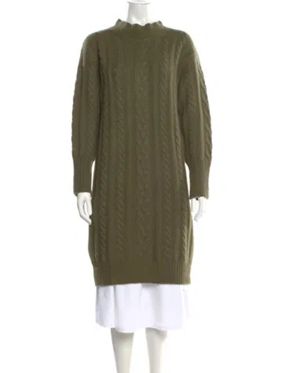 Pre-owned Bibhu Mohapatra Cashmere Mock Neck Sweater In Green