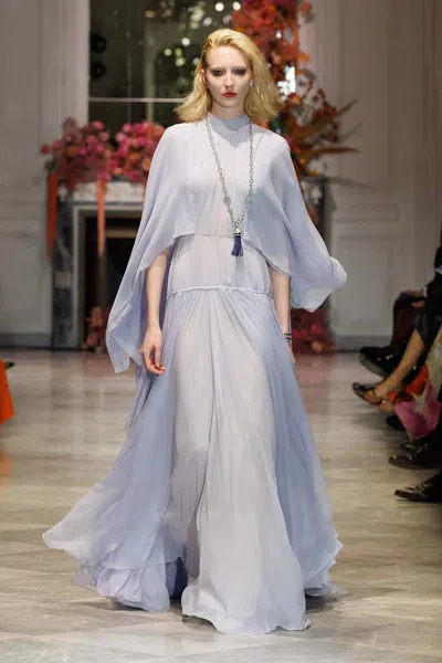 Bibhu Mohapatra Chiffon Gown With Winged Cape