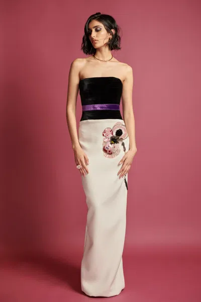 Bibhu Mohapatra Column Cady Gown In Ivory