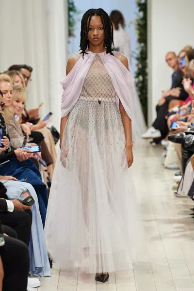 Bibhu Mohapatra Copy Of Tulle & Silk Draped Gown In Purple