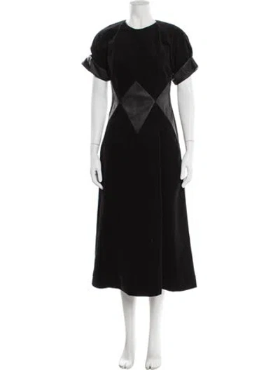 Pre-owned Bibhu Mohapatra Corduroy Long Dress In Black